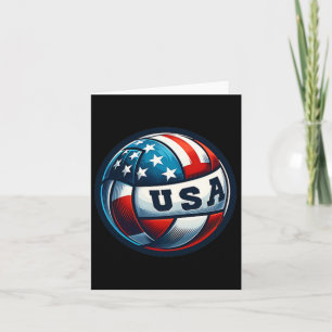 Carte American Flag Volleyball Basketball Patriotique Us