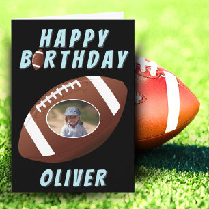 Carte American Football Ball Birthday Boy Photo