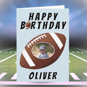 Carte American Football Ball Birthday Boy Photo