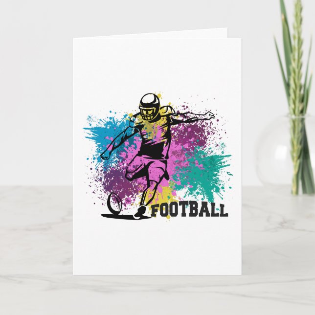 Carte American Football Grungy Couleurs Splashes (Devant)