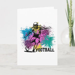 Carte American Football Grungy Couleurs Splashes