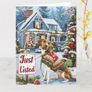 Carte American Foxhound Festive Humour Realtor Noël