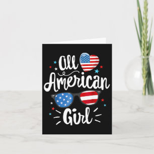 Carte American Girl Women Drapeau Américain 4 Juillet Pa