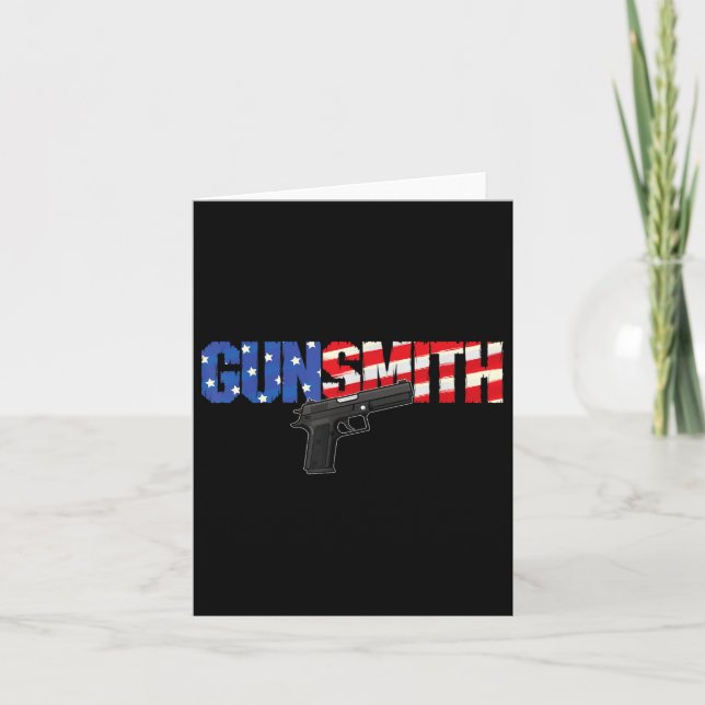 Carte American Gunsmith Patriot Usa Drapeau Rétro Style  (Devant)