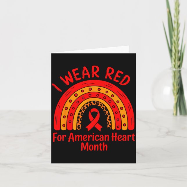 Carte American Heart Disease Awareness Month Ribbon Red  (Devant)