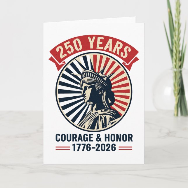 Carte  American Liberty Statue Courage Honor Celebration (Devant)