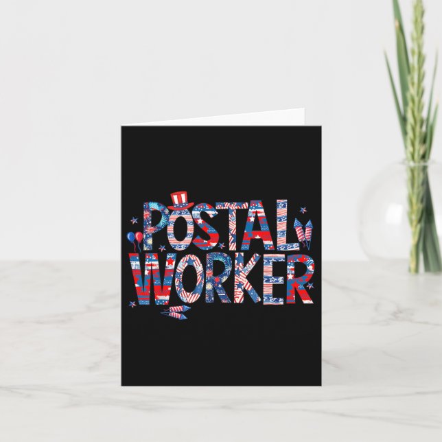 Carte American Postal Worker Usa Drapeau Mailman Mail 4t (Devant)
