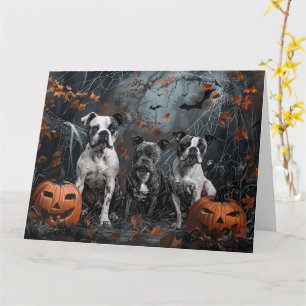 Carte American Staffordshire Chien de nuit d'Halloween
