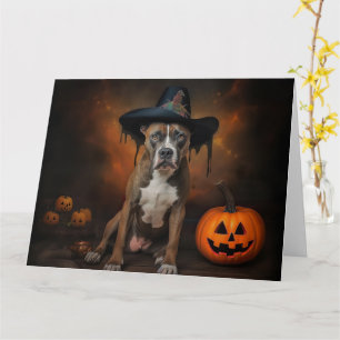 Carte American Staffordshire Citrouille Halloween effray