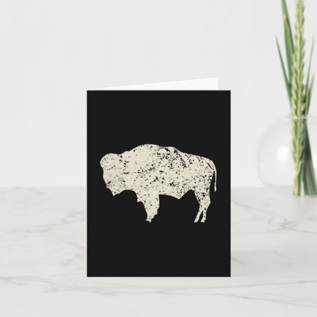 Carte American Vintage Buffalo Men Women Silhouette Love (Devant)