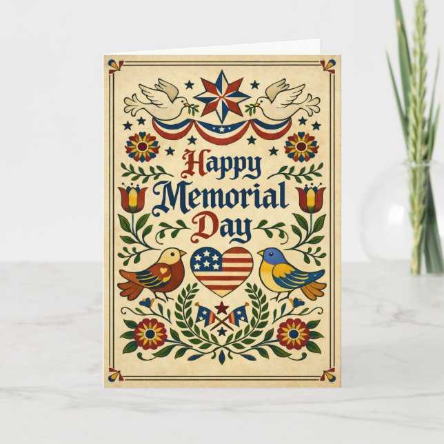 Carte Americana Folk Art Memorial Day  (Devant)