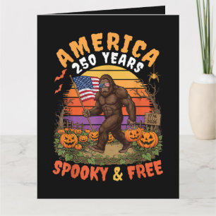 Carte Amérique 250 Halloween effrayant Bigfoot