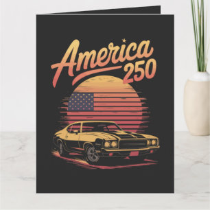 Carte Amérique 250 US Rétro Coucher de soleil