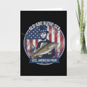 Carte Amérique Drôle 4 juillet Abe Lincoln pêche