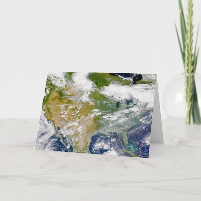 Carte Amérique Du Nord Avec Fumée Visible Dans Les Endro (Devant)