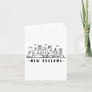 Carte Amérique Louisiane Nouvelle-Orléans Skyline Silhou