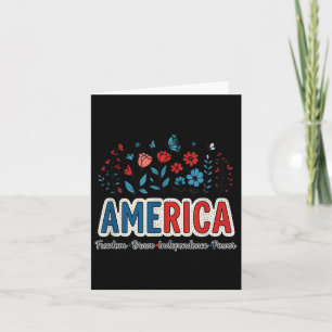 Carte Amérique Usa Merica Juillet 4 Quatrième Fleurs Flo