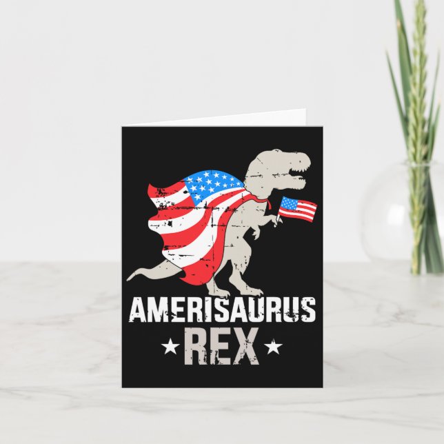 Carte Amérisaurus Rex Dinosaur Jour de l'Indépendance 4t (Devant)