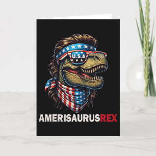 Carte Amerisaurus T-rex Patriotique Drapeau Usa 4 Juille