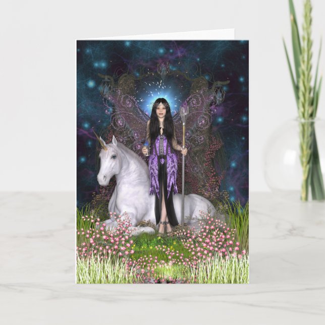 Carte Amethyst Fairy & Unicorn Card (Devant)