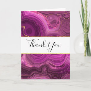 Carte Améthyste Violet Et Merci D'Agate Abstrait Or