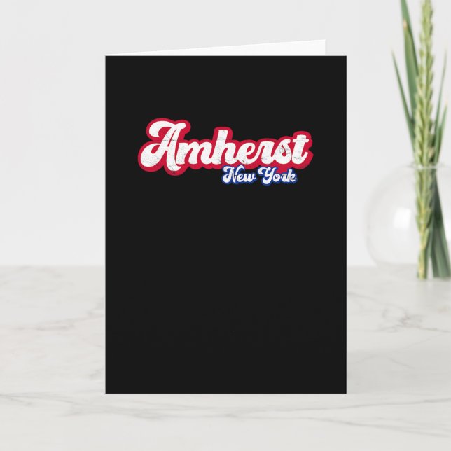 Carte Amherst New York Ny Rétro Script 716 Western New Y (Devant)