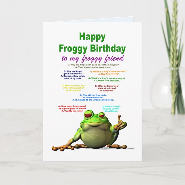 Carte De Vœux Grenouille Yoga - Vert Foncé 10,2x15,2cm | Pour Noël, Anniversaire, Saint-Valentin