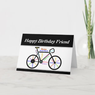 Carte Ami Anniversaire Motivational Vélo vélo vélo vélo 