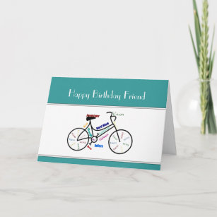 Carte Ami Anniversaire Motivational Vélo vélo vélo vélo 