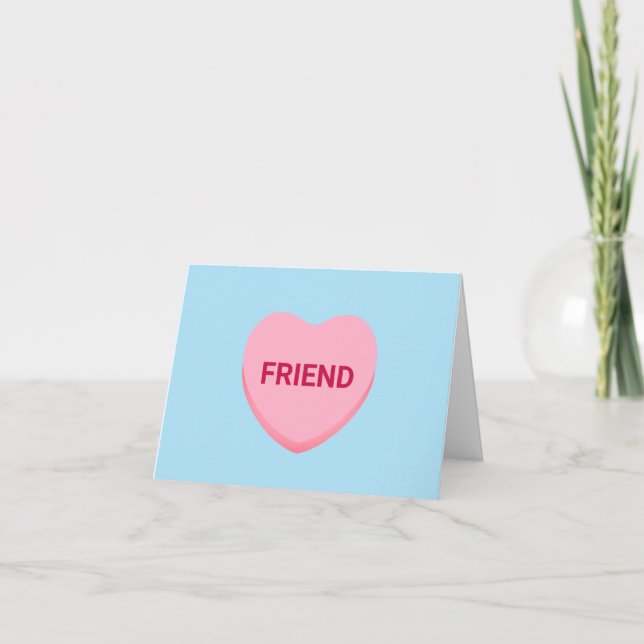 Carte Ami cœur de conversation bleu rose Saint-Valentin (Devant)