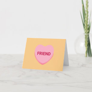 Carte Ami conversation orange rose coeur Valentine's