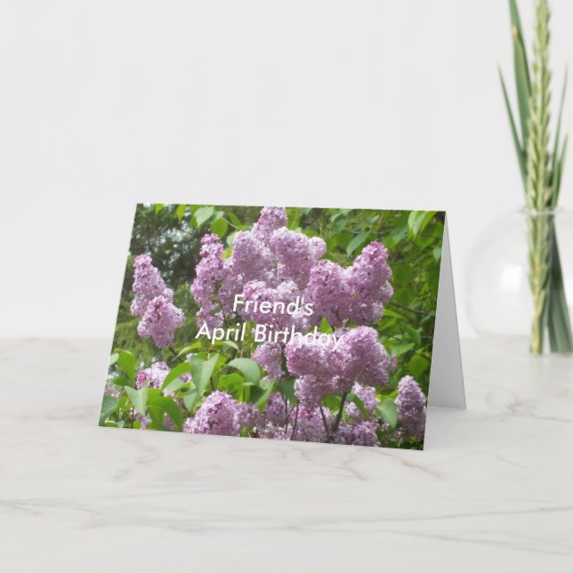Carte Ami d'avril Anniversaire belle Lilacs (Devant)