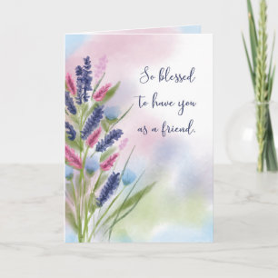 Carte Ami de la bénédiction religieuse Penser à vous Plu