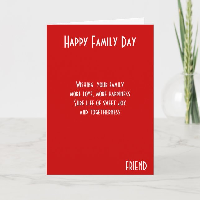 Carte Ami de la fête de famille (Devant)