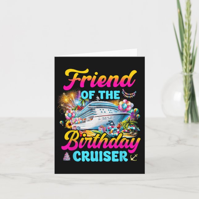 Carte Ami De L'Anniversaire Cruiser Funny Cruise Birthd (Devant)