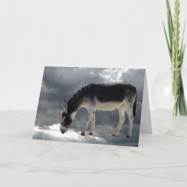 Carte Ami d'esprit animal d'âne dans le ciel - blanc (Devant)