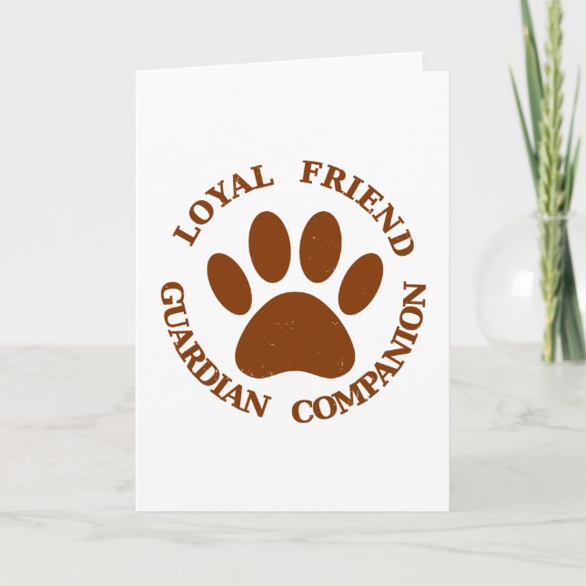 Carte Ami Fidèle Patte de Chien (Devant)