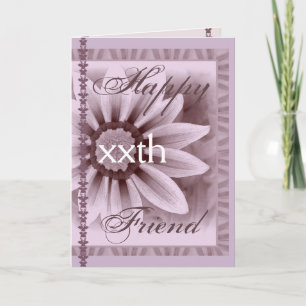 Carte AMI Joyeux xxe personnalisé Anniversaire Fleur LAV