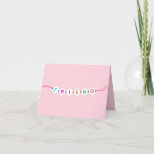 Carte Ami mignon bracelet d'amitié rose Valentine