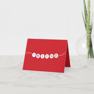 Carte Ami mignon bracelet d'amitié rouge Valentines Day