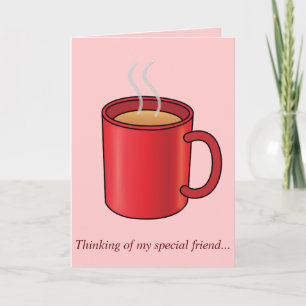 Carte Ami : Mug de café rouge