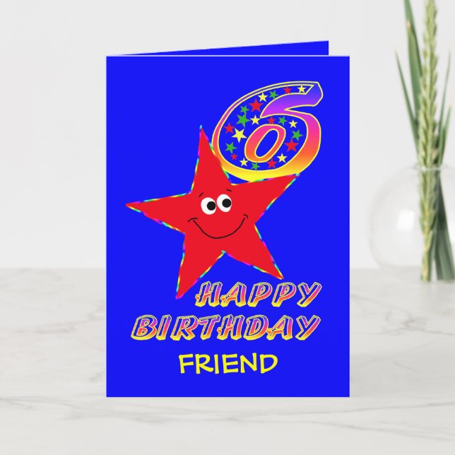 Carte Ami Red Star 6e anniversaire (Devant)
