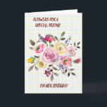Carte Ami Spécial Aquarelle Florale Voeux d'anniversaire<br><div class="desc">Belle carte d'anniversaire Floral Happy avec un message intérieur et extérieur facile à personnaliser.</div>