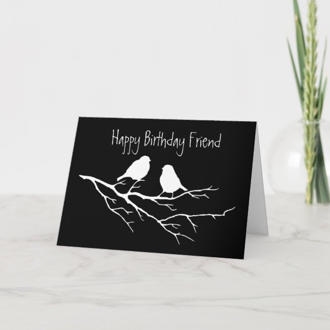 Carte Ami spécial de joyeux anniversaire, deux oiseaux (Devant)