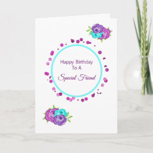 Carte Ami Spécial Joyeux Anniversaire Floral