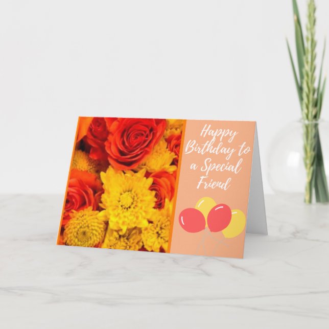 Carte Ami spécial Rose Orange (Devant)