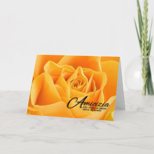 Carte Amicizia Amitié Italienne Langue Rose Jaune