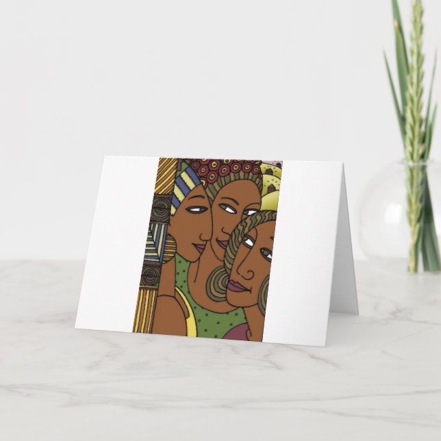 Carte Amies de soeur de femmes d'Afro-américain (Devant)