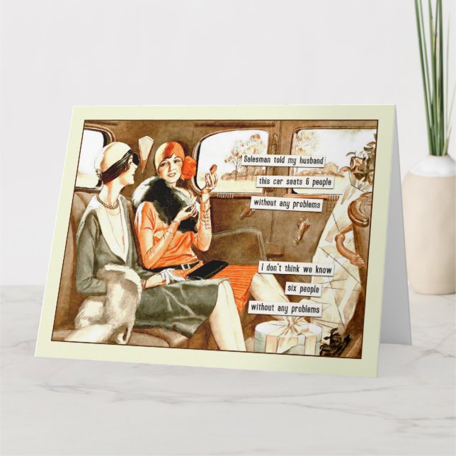 Carte Amies Vintages amusantes (Devant)