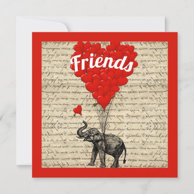 Carte Amis amusant Saint Valentin romantique (Devant)